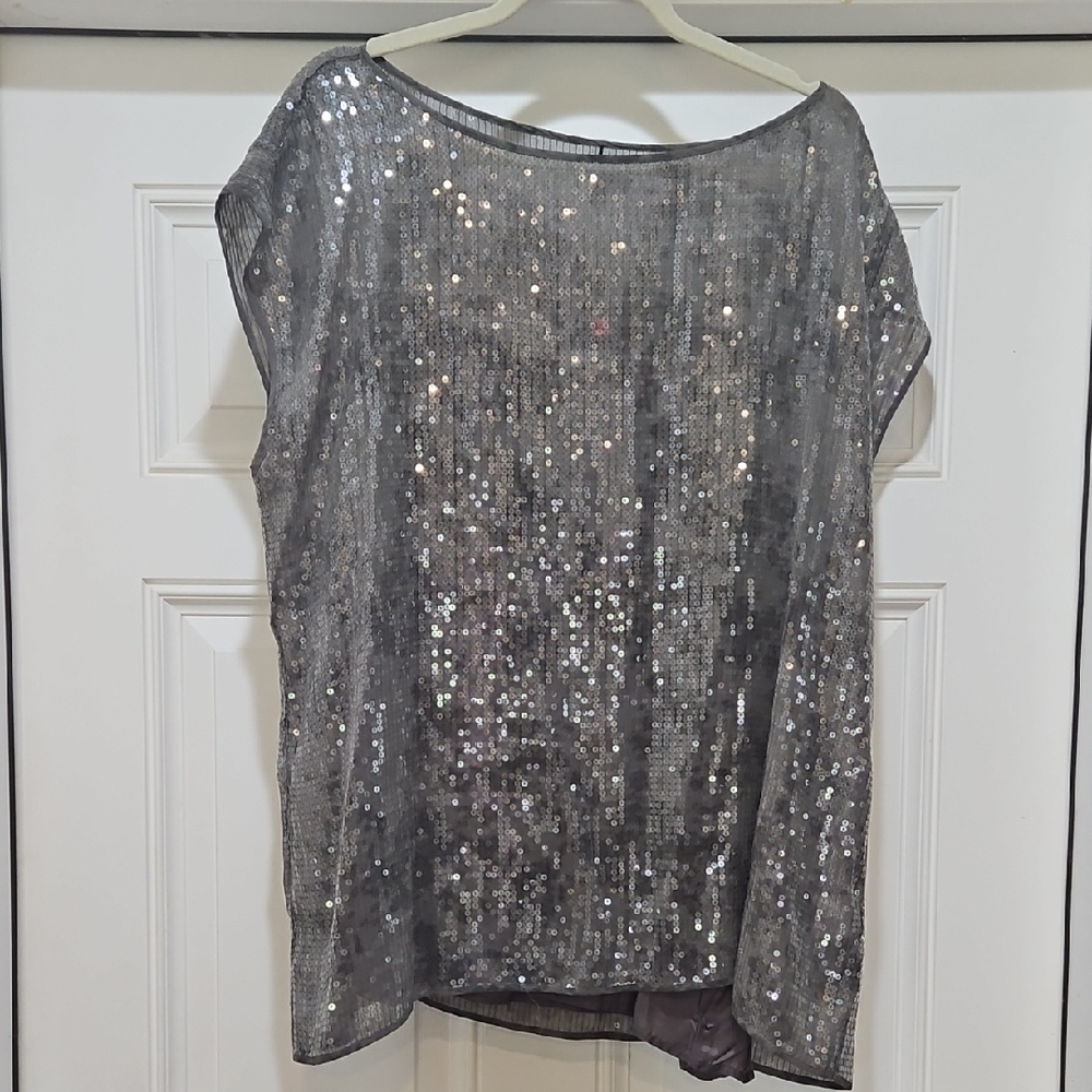 Silk Sequin Boxy Blouse